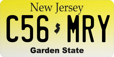 NJ license plate C56MRY