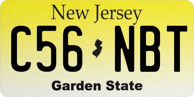 NJ license plate C56NBT