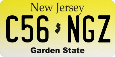 NJ license plate C56NGZ