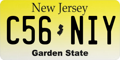 NJ license plate C56NIY
