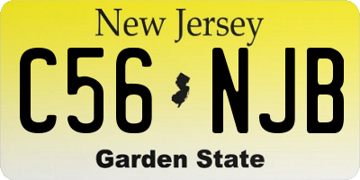 NJ license plate C56NJB