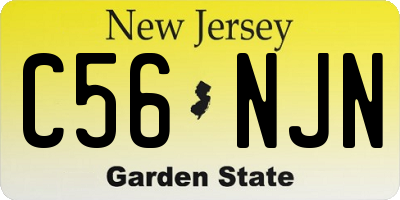 NJ license plate C56NJN