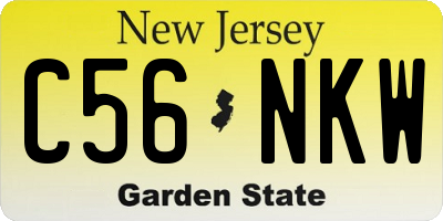 NJ license plate C56NKW
