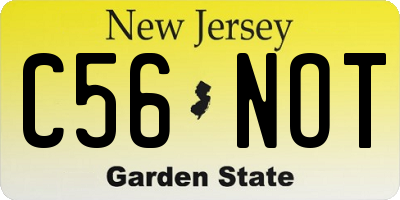 NJ license plate C56NOT