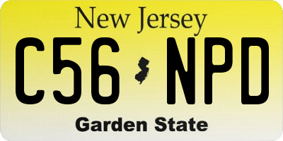 NJ license plate C56NPD