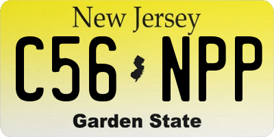 NJ license plate C56NPP