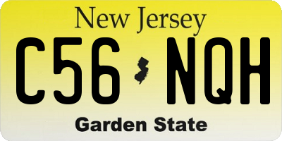 NJ license plate C56NQH