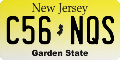 NJ license plate C56NQS