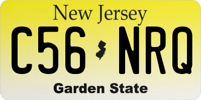 NJ license plate C56NRQ