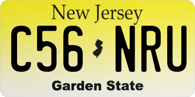 NJ license plate C56NRU
