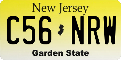 NJ license plate C56NRW