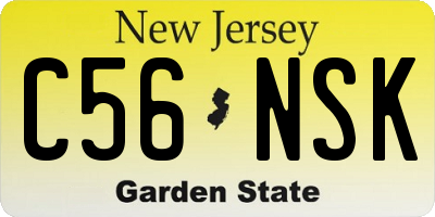 NJ license plate C56NSK