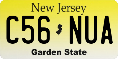NJ license plate C56NUA