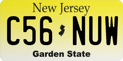NJ license plate C56NUW