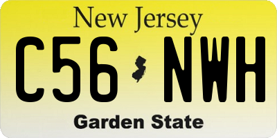 NJ license plate C56NWH
