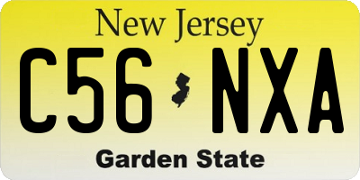 NJ license plate C56NXA