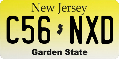 NJ license plate C56NXD