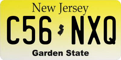 NJ license plate C56NXQ