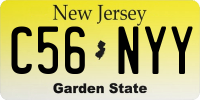 NJ license plate C56NYY