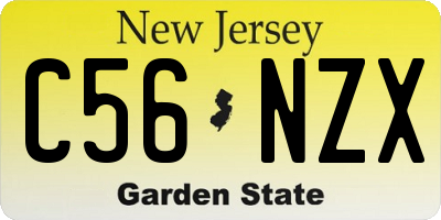 NJ license plate C56NZX