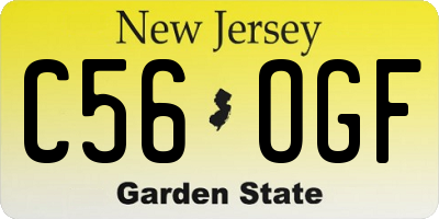 NJ license plate C56OGF