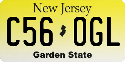 NJ license plate C56OGL