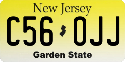 NJ license plate C56OJJ
