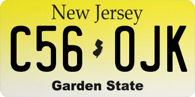 NJ license plate C56OJK