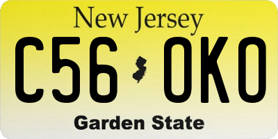 NJ license plate C56OKO