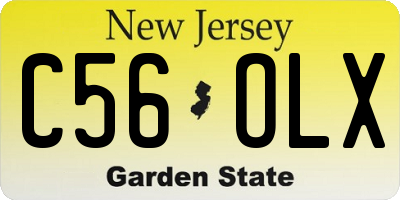 NJ license plate C56OLX