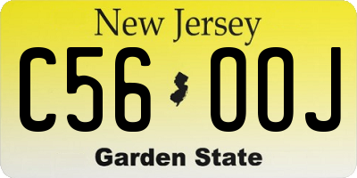 NJ license plate C56OOJ