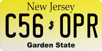 NJ license plate C56OPR