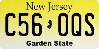 NJ license plate C56OQS