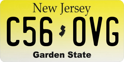 NJ license plate C56OVG