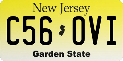 NJ license plate C56OVI