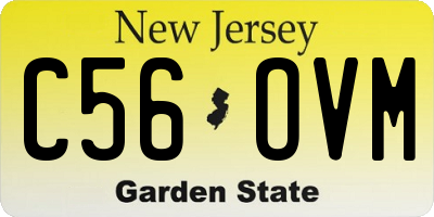 NJ license plate C56OVM