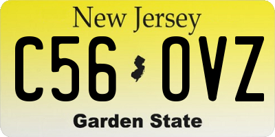 NJ license plate C56OVZ