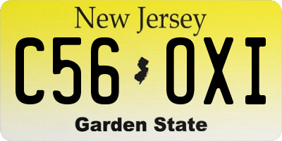 NJ license plate C56OXI