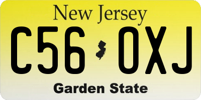 NJ license plate C56OXJ