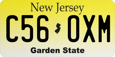 NJ license plate C56OXM
