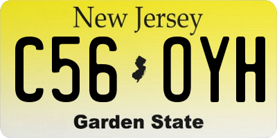 NJ license plate C56OYH