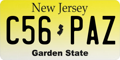 NJ license plate C56PAZ