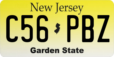 NJ license plate C56PBZ
