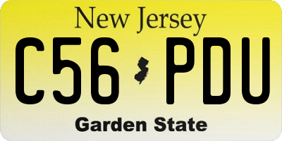NJ license plate C56PDU