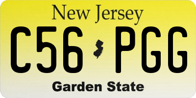 NJ license plate C56PGG
