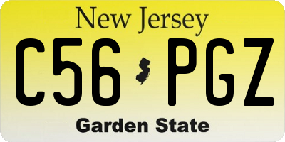 NJ license plate C56PGZ