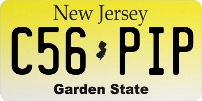 NJ license plate C56PIP