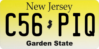 NJ license plate C56PIQ