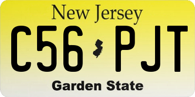 NJ license plate C56PJT