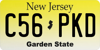 NJ license plate C56PKD